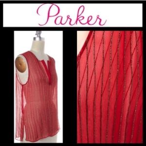 Parker Beautiful Beaded Sheer Tank